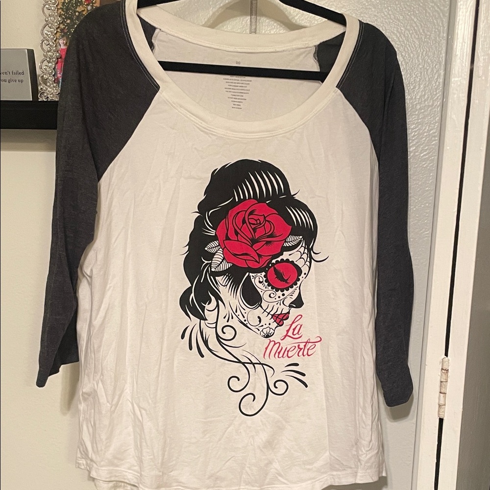 Torrid La Muerte Skull Graphic Raglan Tee